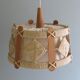 Suspension vintage en jute, teck et corde, 1960