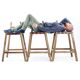 Large Vintage Bar Stool In Wood & Leather, Czechoslovakia 1950s