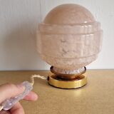 Table lamp in pink Clichy glass