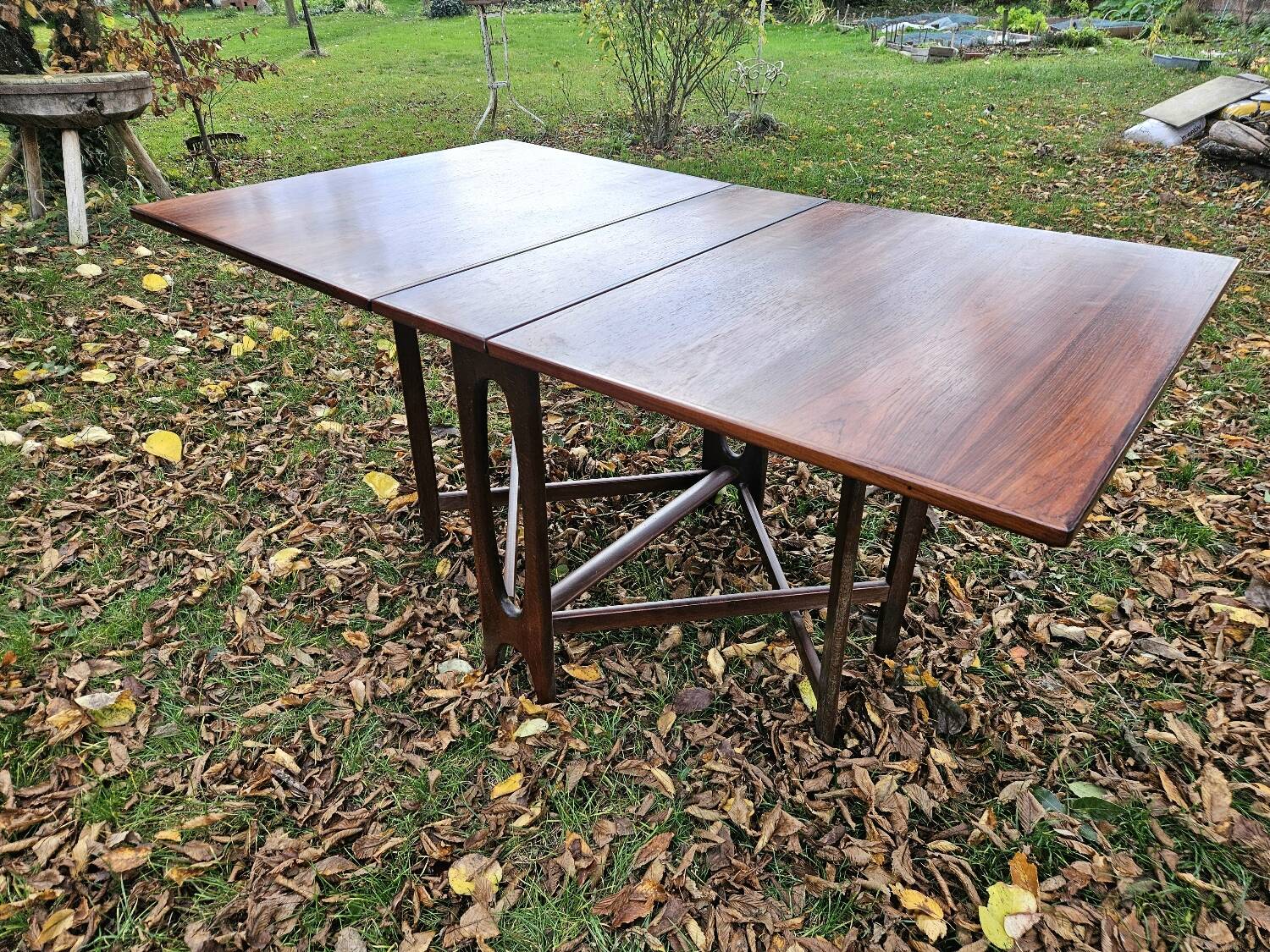 Table pliante Bendt Winge design scandinave 50-60 palissandre Kleppe
