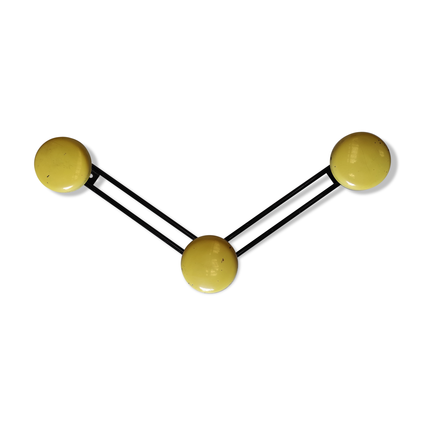 Vintage wall mount in black and yellow metal