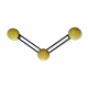 Vintage wall mount in black and yellow metal