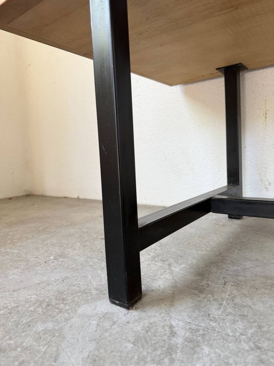 Modernist 50s oak metal desk