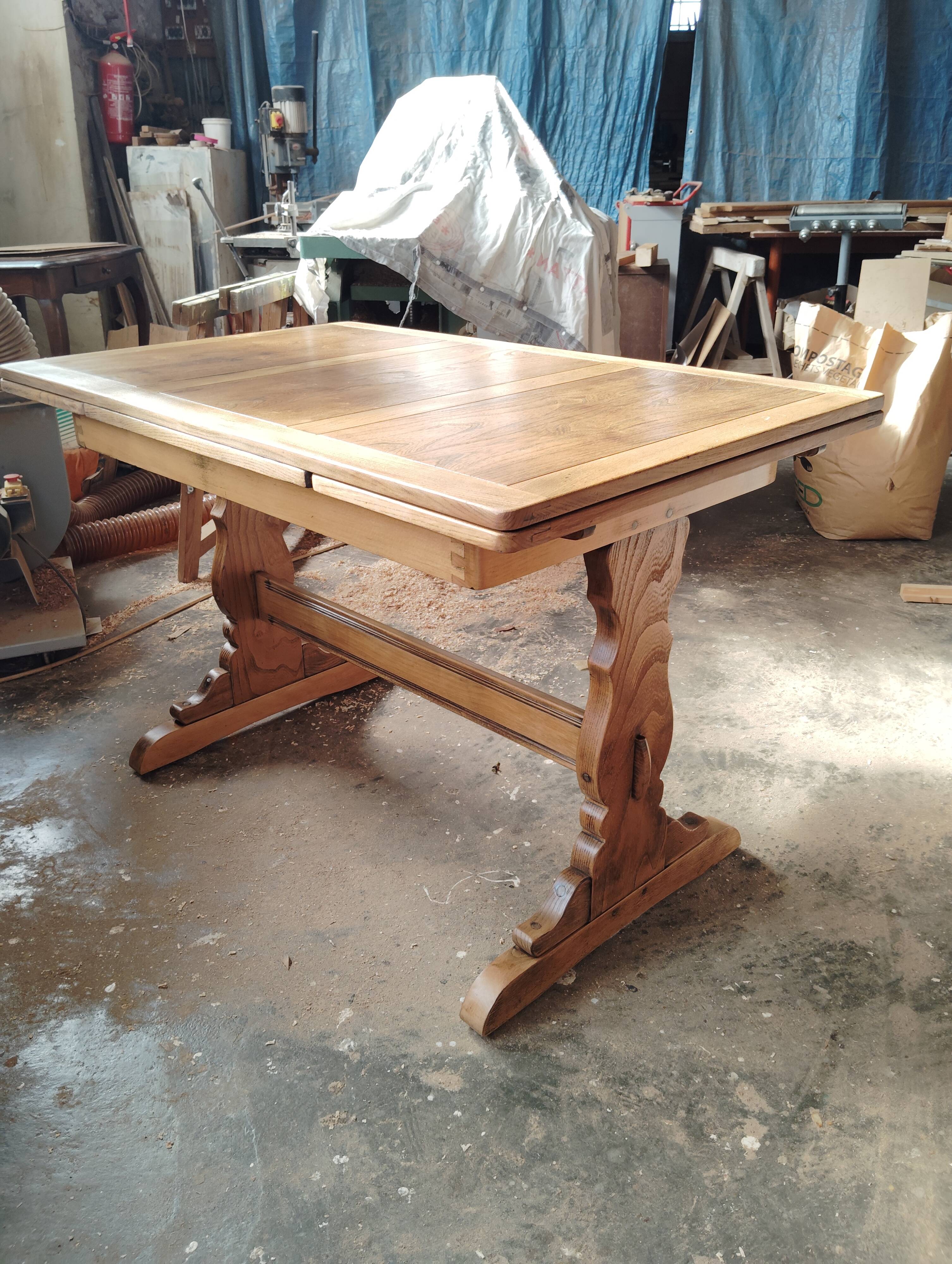 Table bistrot vintage anglaise à rallonges