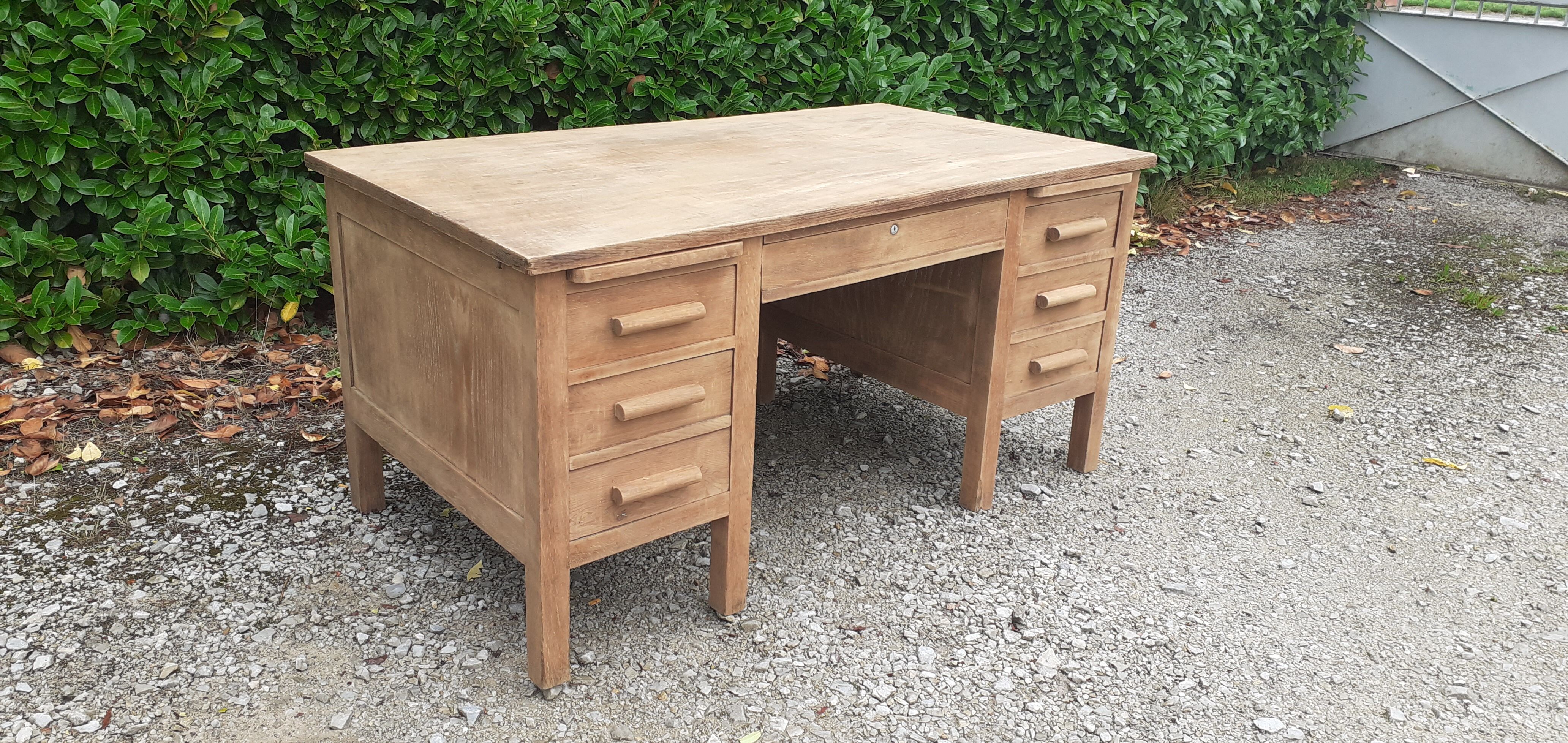 Administrative office 6 drawers 2 shelves old raw wood