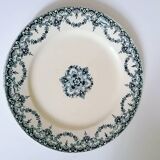 Plate in blue earth eniron, English Franco company, 19th orian decoration totaling