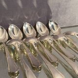 Suite of 10 teaspoons in silver metal model violin net Louis XV