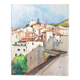André Duculty (1912-1990) Watercolor on paper "Mediterranean Landscape" Monogrammed lower right