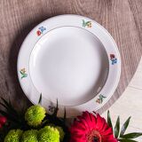 Gien flower service: 6 plates + 1 tureen