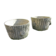 two round cement gardens, imitation of the bark