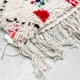Berber carpet Azilal ecru with colorful patterns 2,38x1,51m