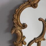 EARLY 20TH CENTURY BAROQUE-STYLE GOLDEN WOODEN WALL MIRROR
