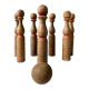 Old wooden bowling game turned late nineteenth century