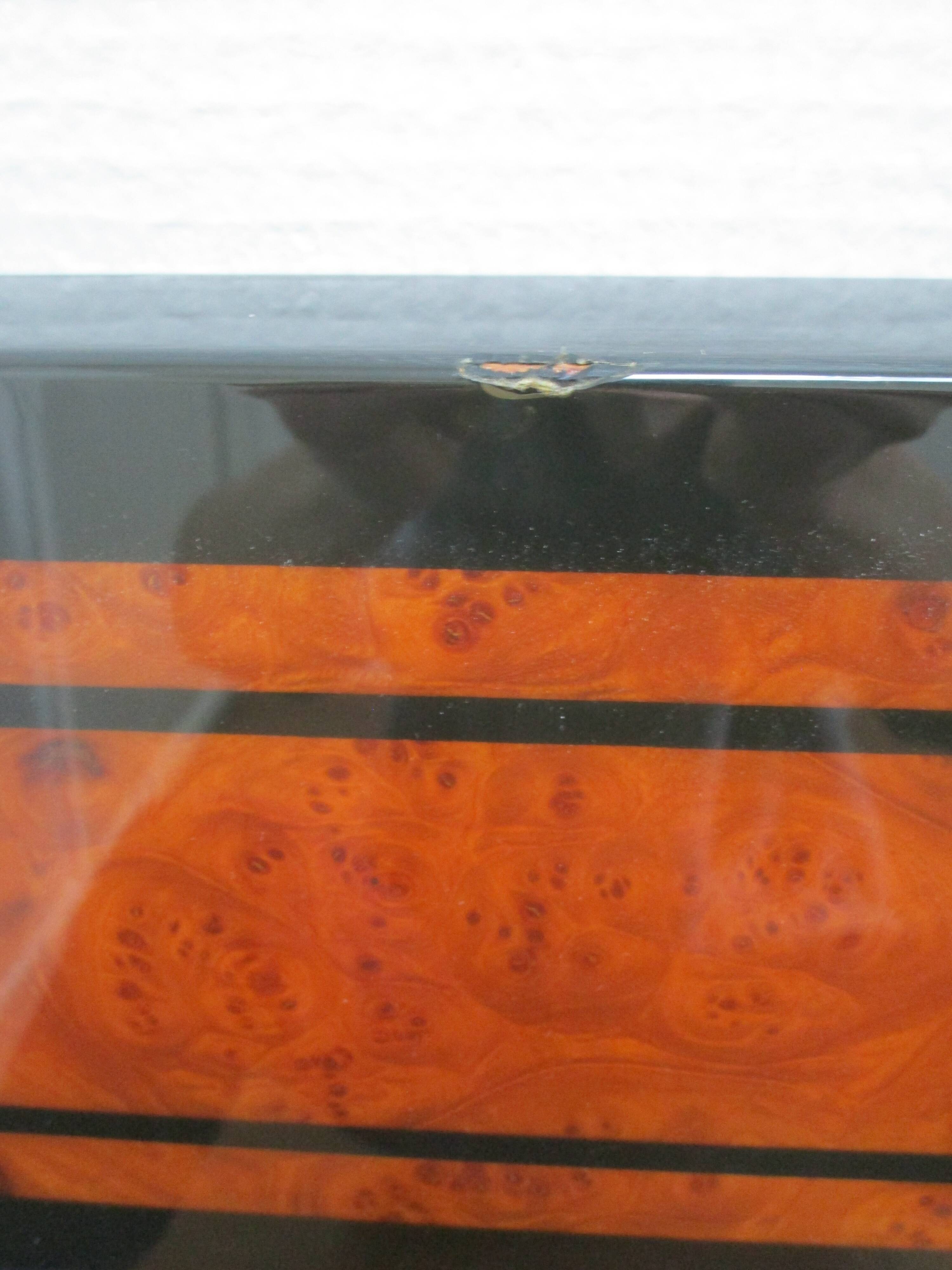 Octagonal wooden mirror by Jean-Claude Mahey