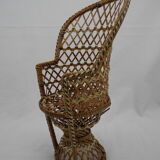 Fauteuil poupée rotin style emmanuelle jouet vintage