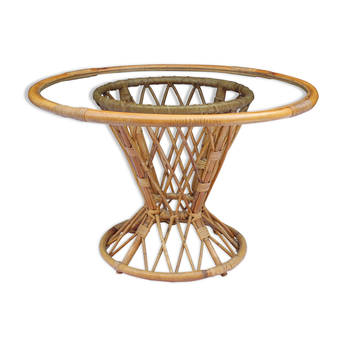 Table of bamboo and glass 1960