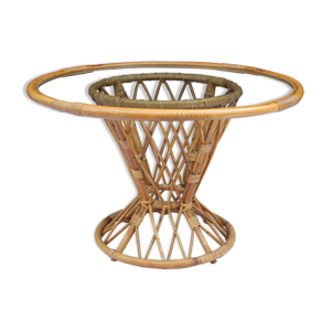 Table en bambou et verre - 1960