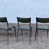 Series of 6 Industrial School Chairs - stackable