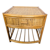 Vintage rattan bedside table