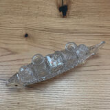 Antique condiment set, 6 pieces in cut crystal