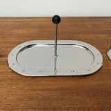 Postmodern Italian plateau for sugar and milk by Michael Graves for Alessi, 1980s, set of 3.