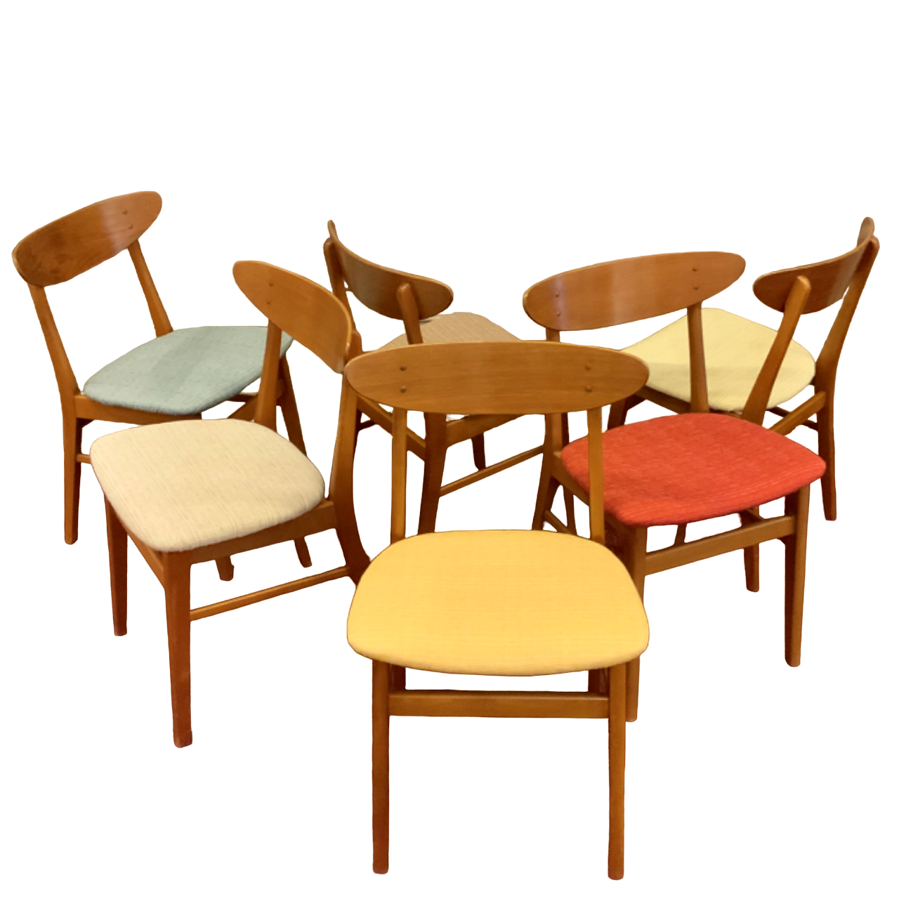 Scandinavian chairs 1960s/70s in solid beech and teak