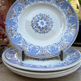 5 assiettes plates Longwy Rouennais