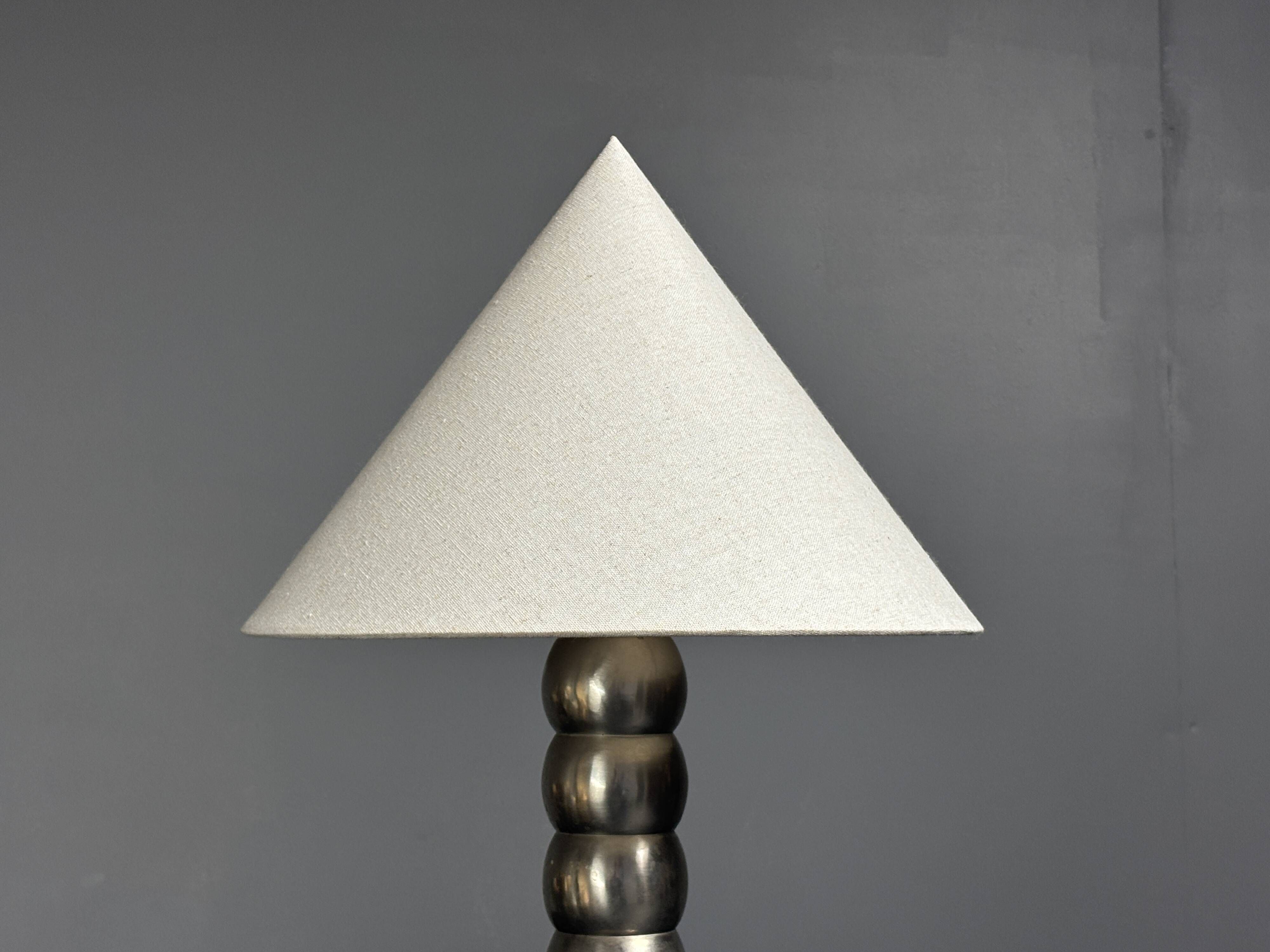 Midcentury nickel plated modernist space age bubbly table lamp, 1970s