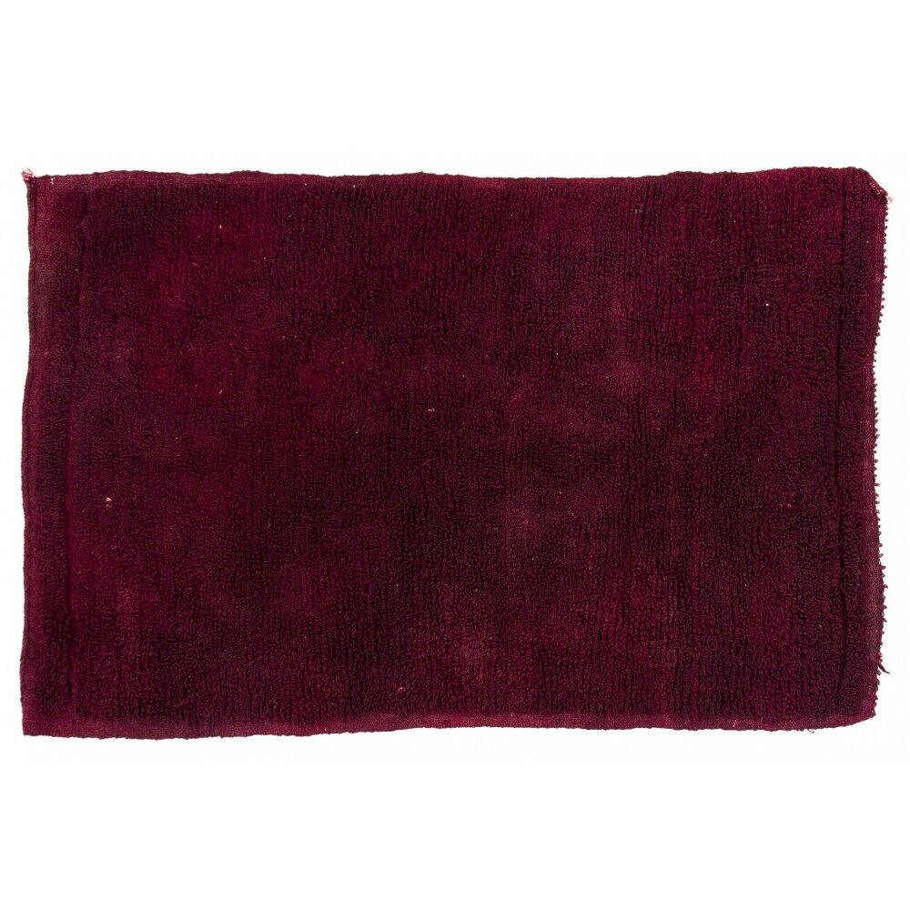 Solid Maroon Red Minimalist Turkish Tulu Rug, 100% Wool