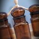 Trio bottles brown round cap