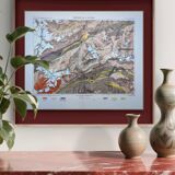 The Saint-Gothard, Switzerland, original map printed in 1878