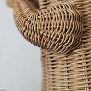 Vintage rattan frog magazine rack