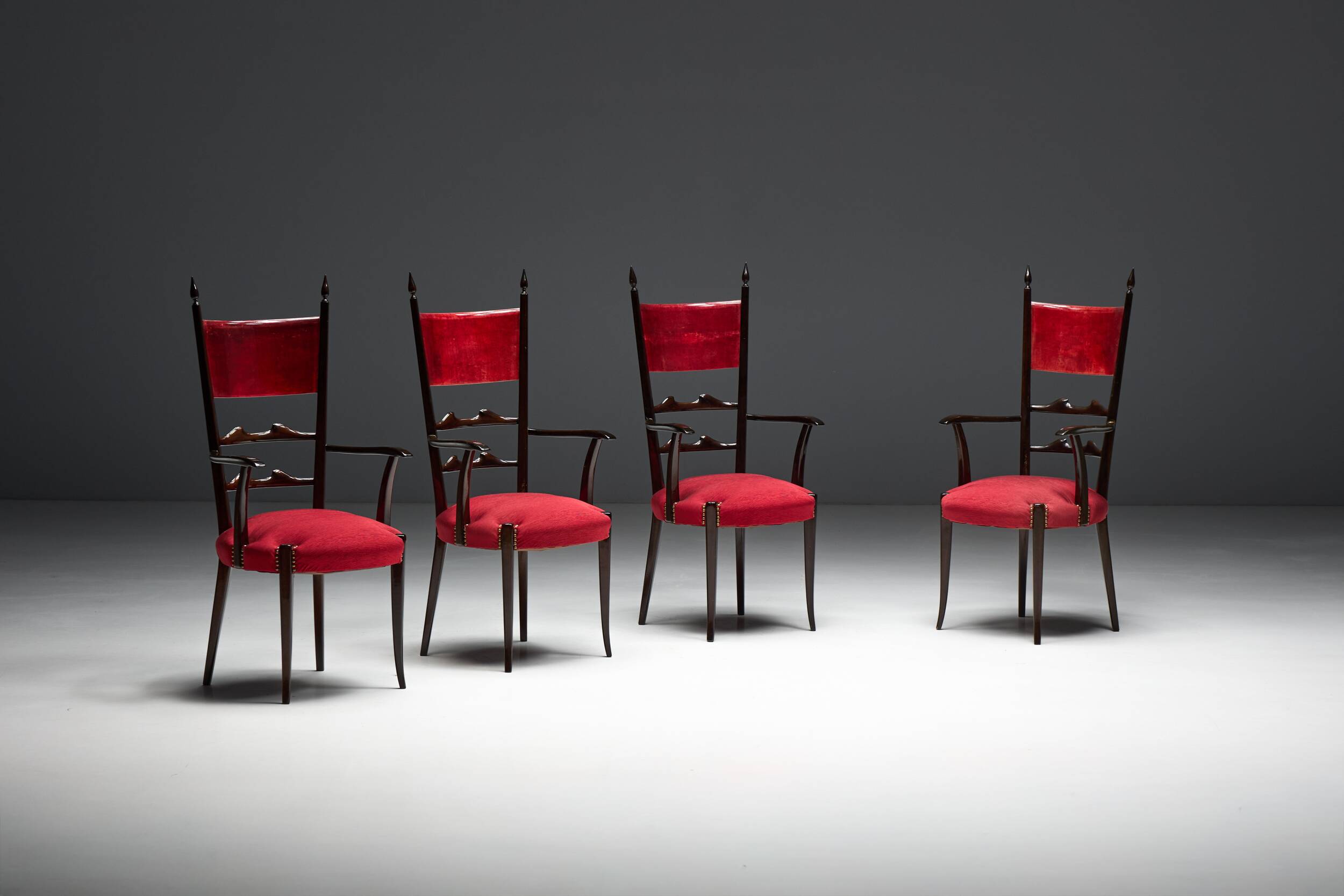 High-back dining chairs by Aldo Tura, Italy, 1962