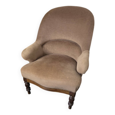 Fauteuil crapaud en acajou style Louis Philippe