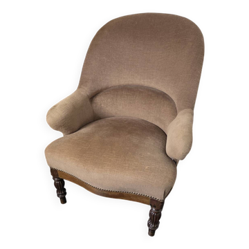 Fauteuil crapaud en acajou style Louis Philippe
