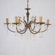 Six-light crystal chandelier