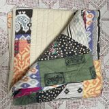 Ikat cotton patchwork plaid