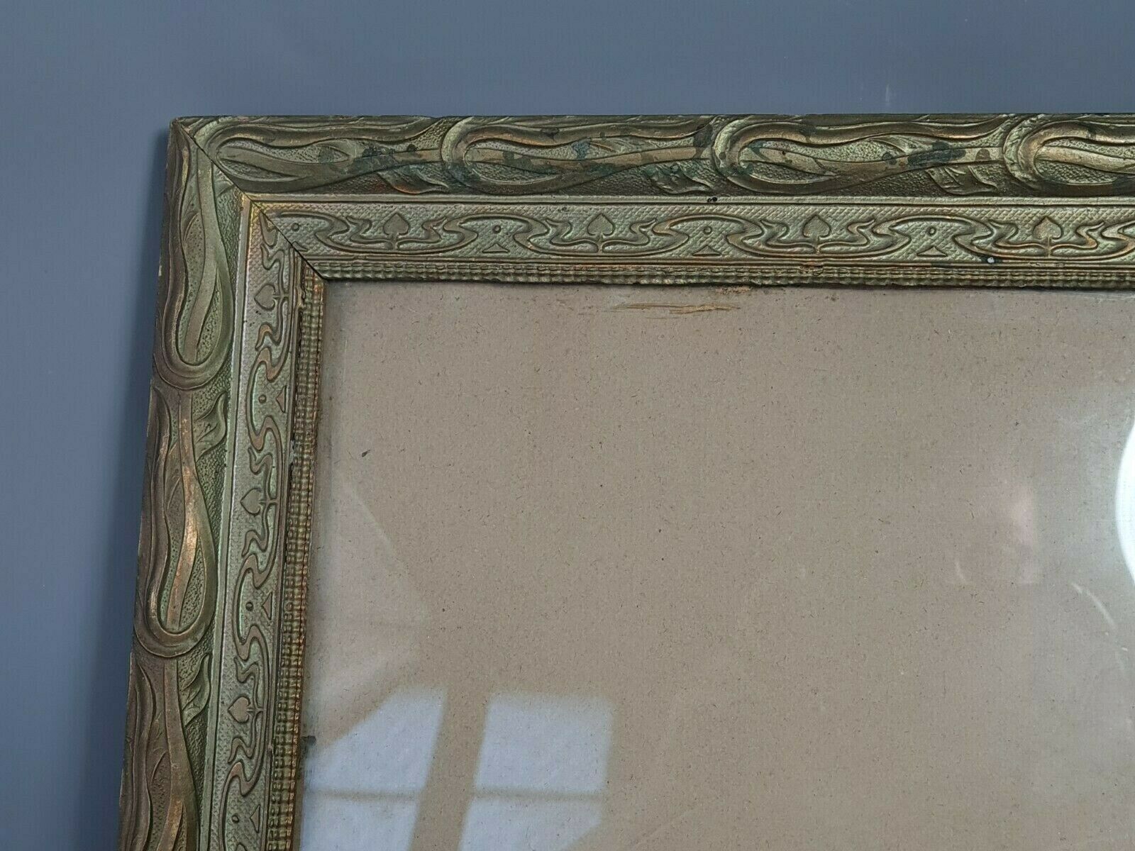 Frame wood & stucco patinated Art Nouveau 58,5x46,5 foliage 50x38,5 cm SB