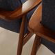 Paire de fauteuils scandinave vintage bleu marine tweed 
