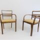 Set of 2 Art Deco chairs in birch burl
