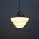 Hanging lamp opaline and copper brass 1930