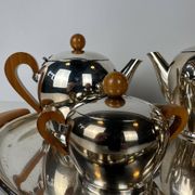 Service à café et à thé en métal argenté Alessi