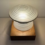 Vintage mushroom-shaped table lamp in Murano glass with wooden base