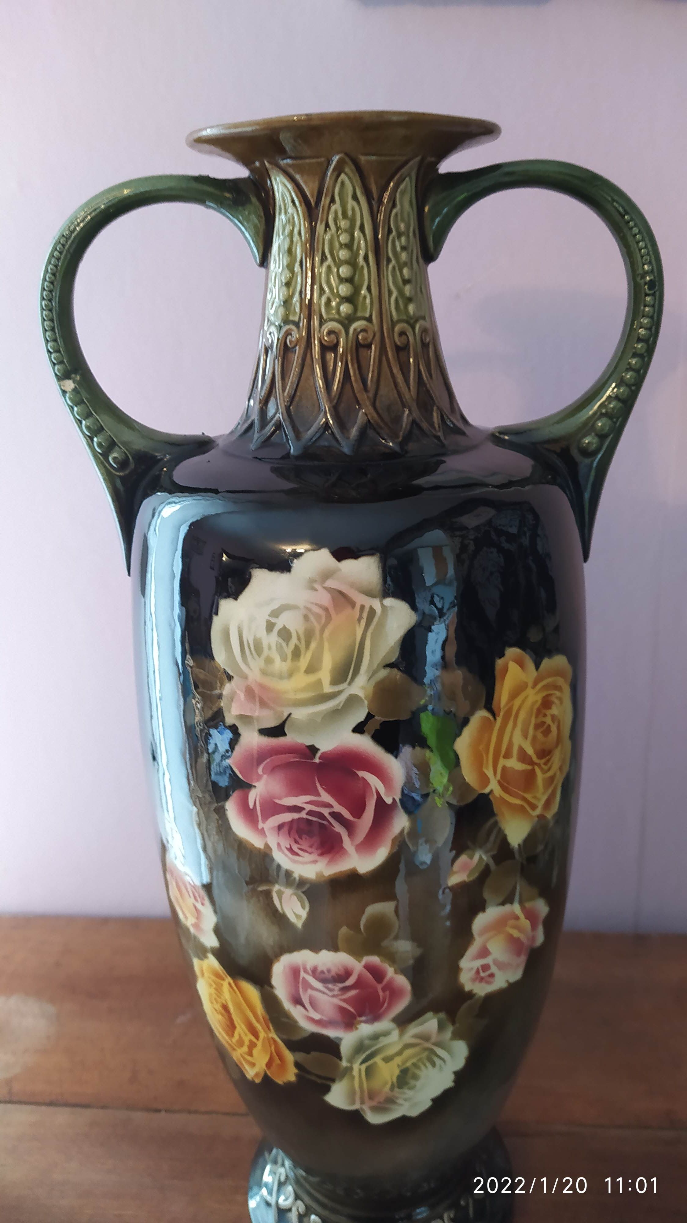 Large art deco ceramic vase form Amphora