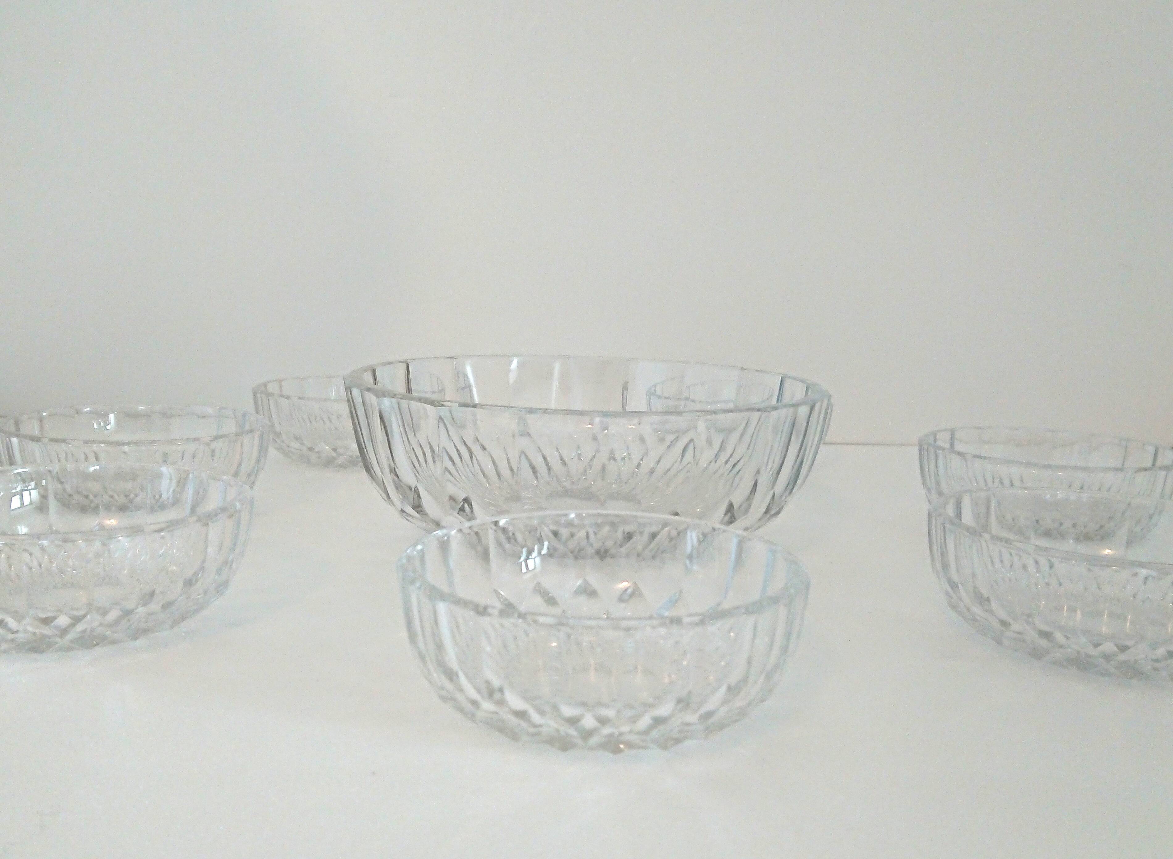 Saladier and its 7 crystal ramekins - Nuremberg Cristallerie