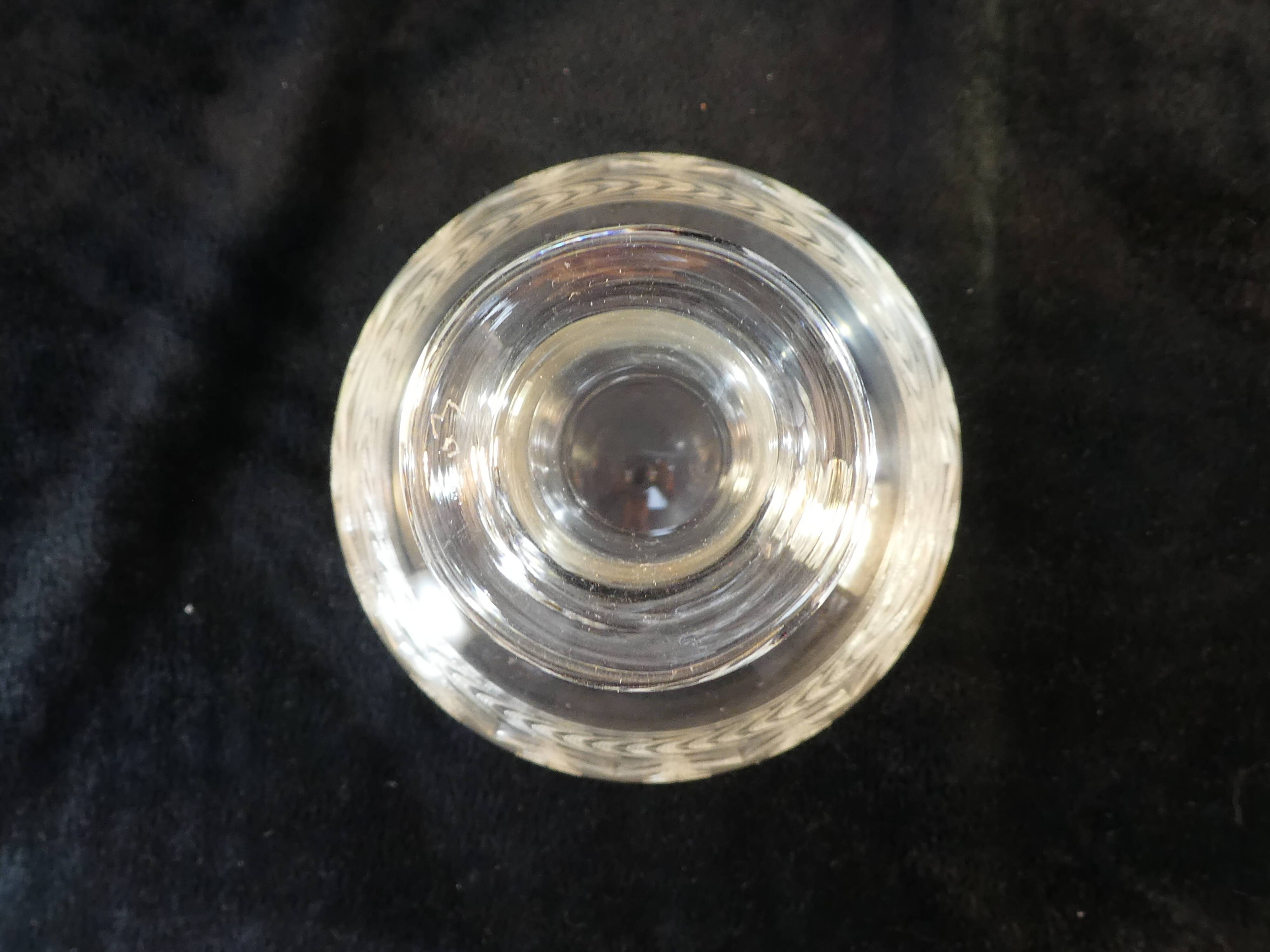 Blown and engraved glass decanter