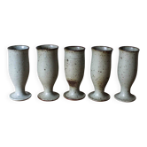 Set of 5 stemmed glasses in stoneware - Le Cep Pottery