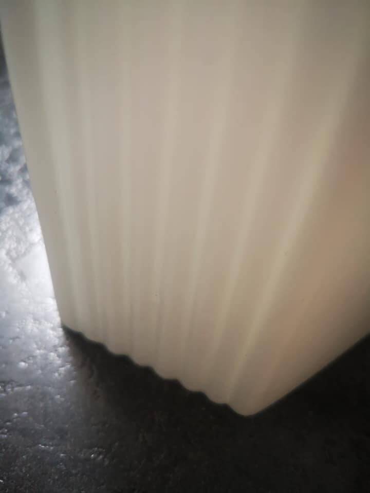 Antique white porcelain wall lamp bathroom art deco 1930 striated opaline tulip