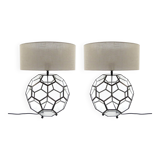 Set of 2 glass table lamps