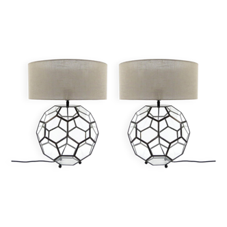 Set of 2 glass table lamps